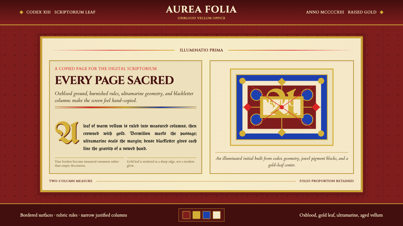 Medieval Illuminated Manuscript design style — example