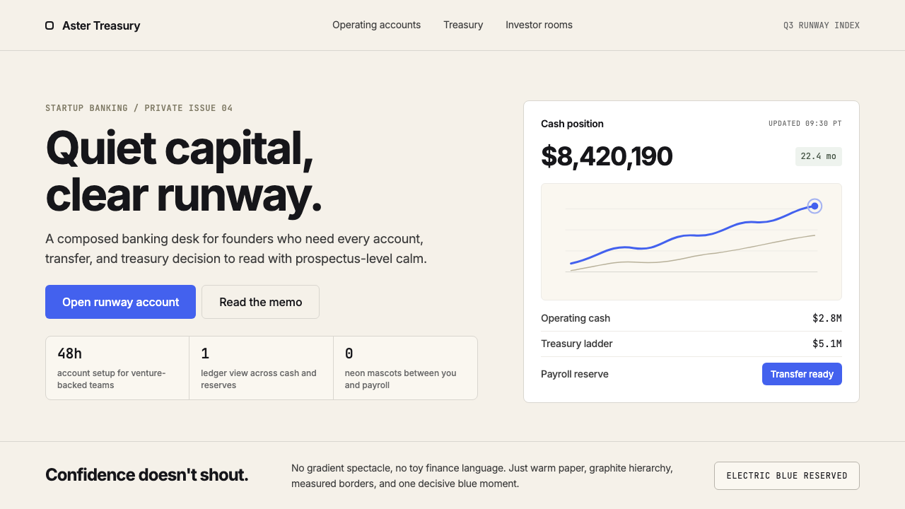 Mercury Bank design style — example