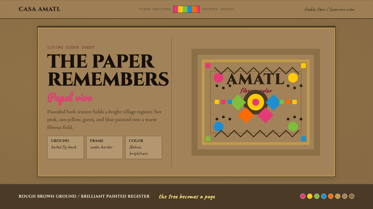 Mexican Amate Bark Paper design style — example