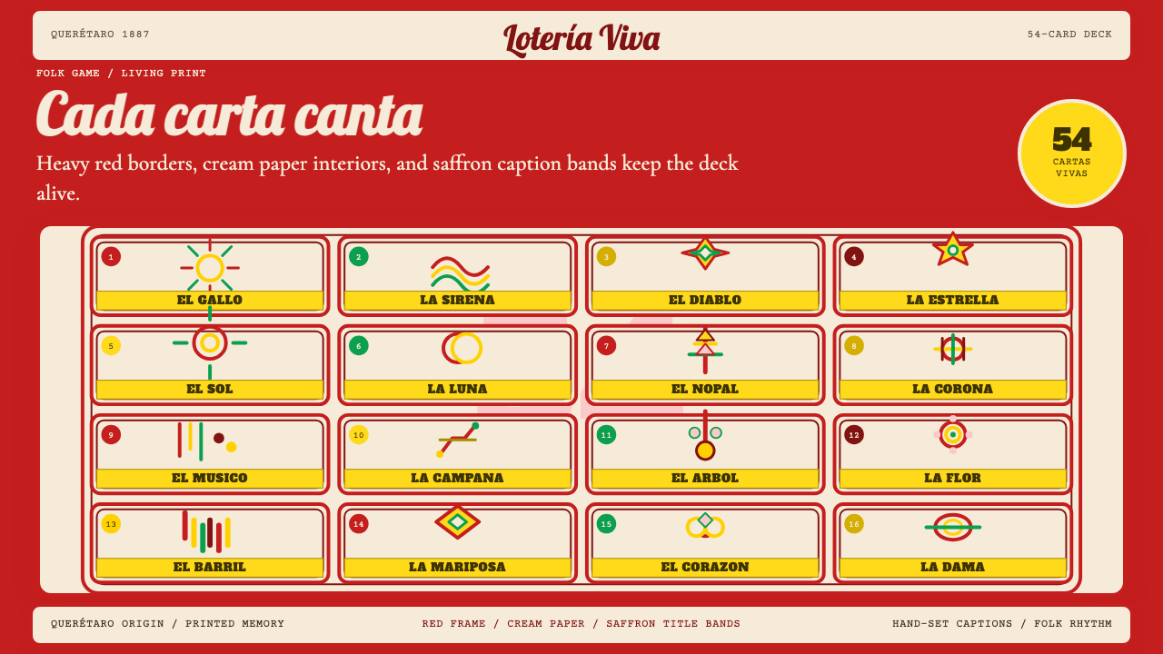 Mexican Lotería Folk Card design style — example