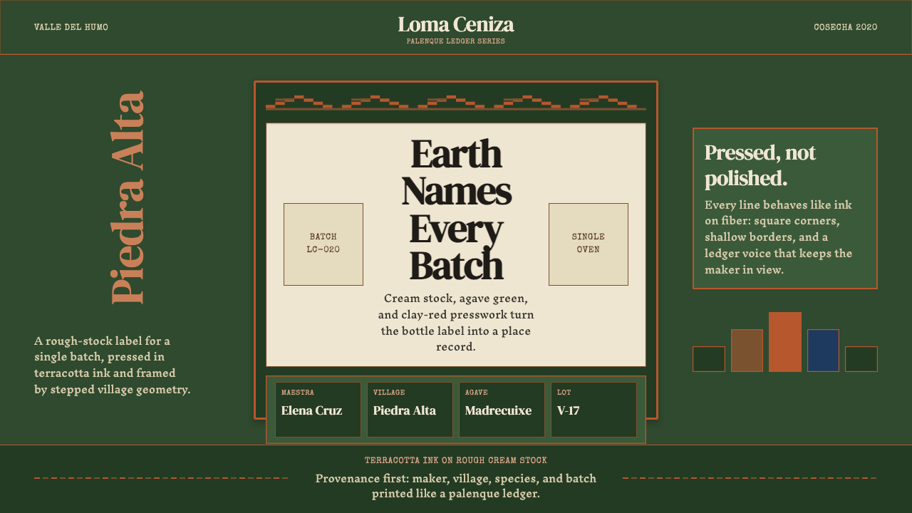 Mexican Mezcal Craft design style — example
