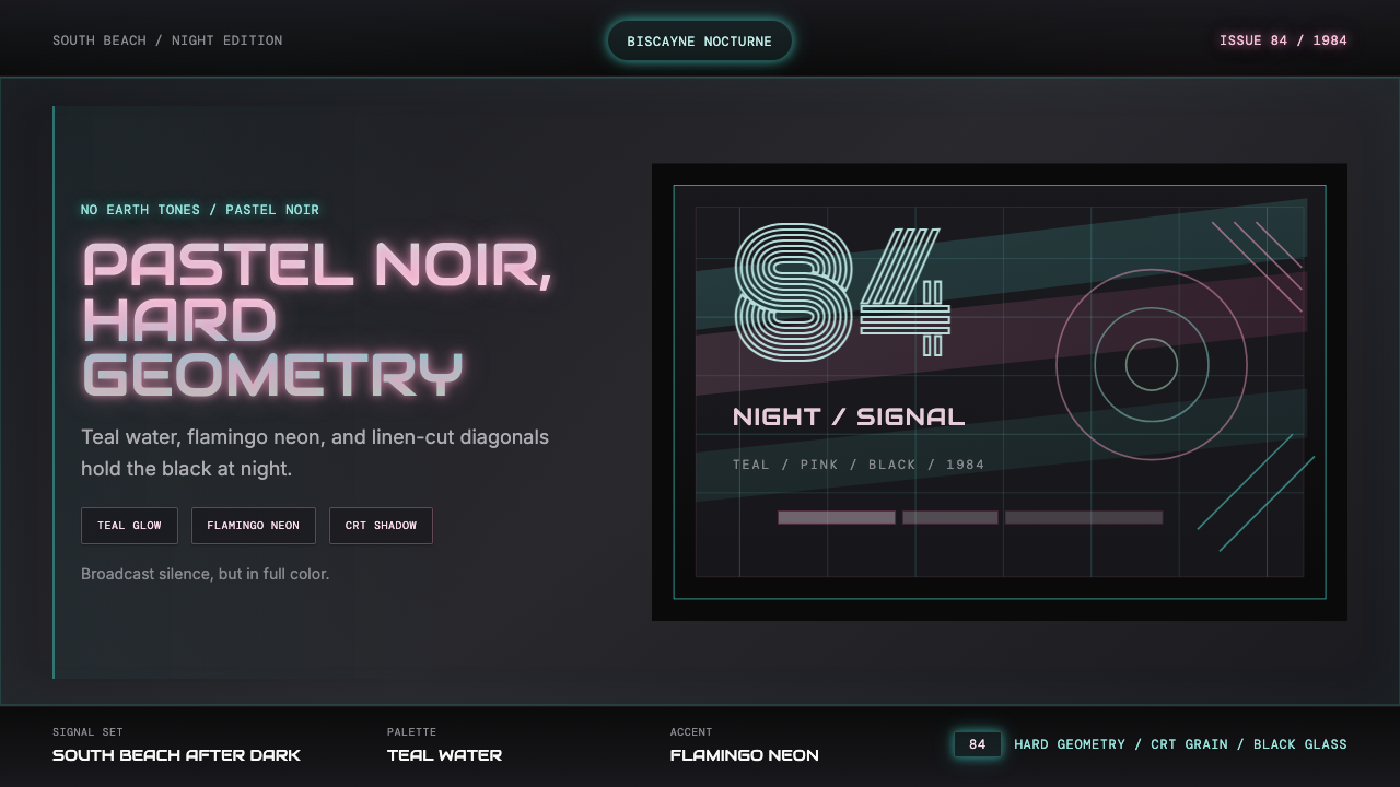 Miami Vice Pastel Teal (1984) design style — example