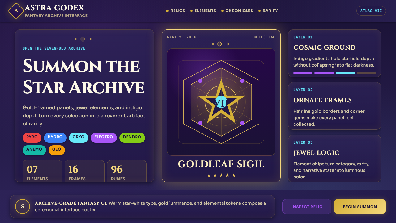 miHoYo Game UI design style — example