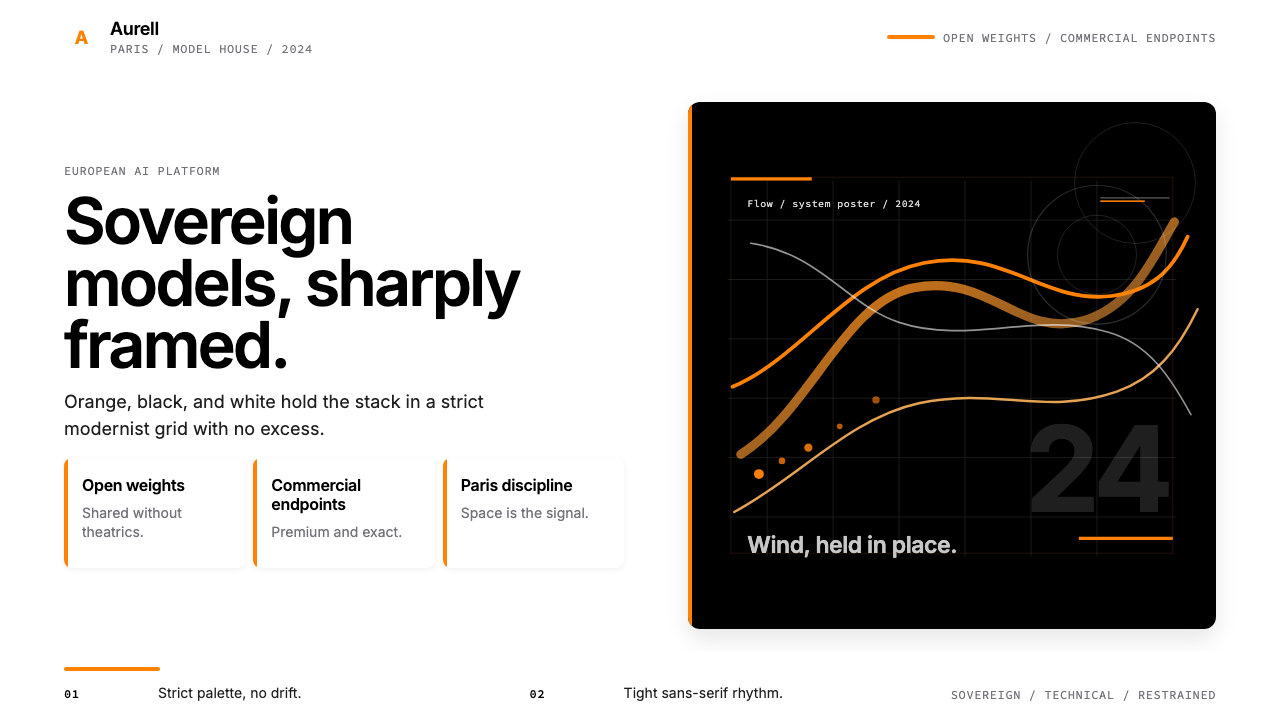 Mistral AI Orange design style — example