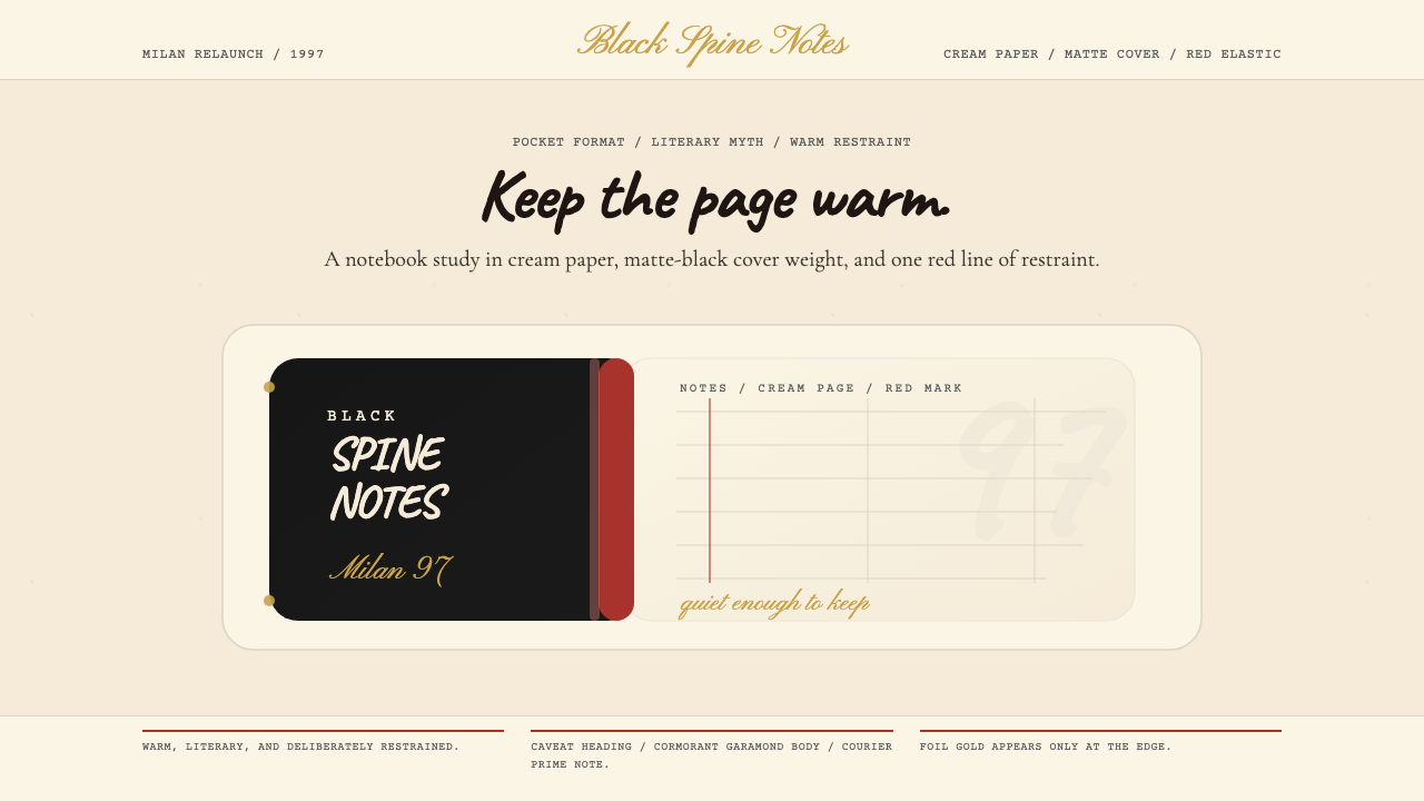 Moleskine Sketchbook (1997) design style — example