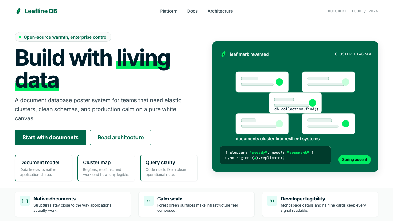 MongoDB Leaf Green design style — example
