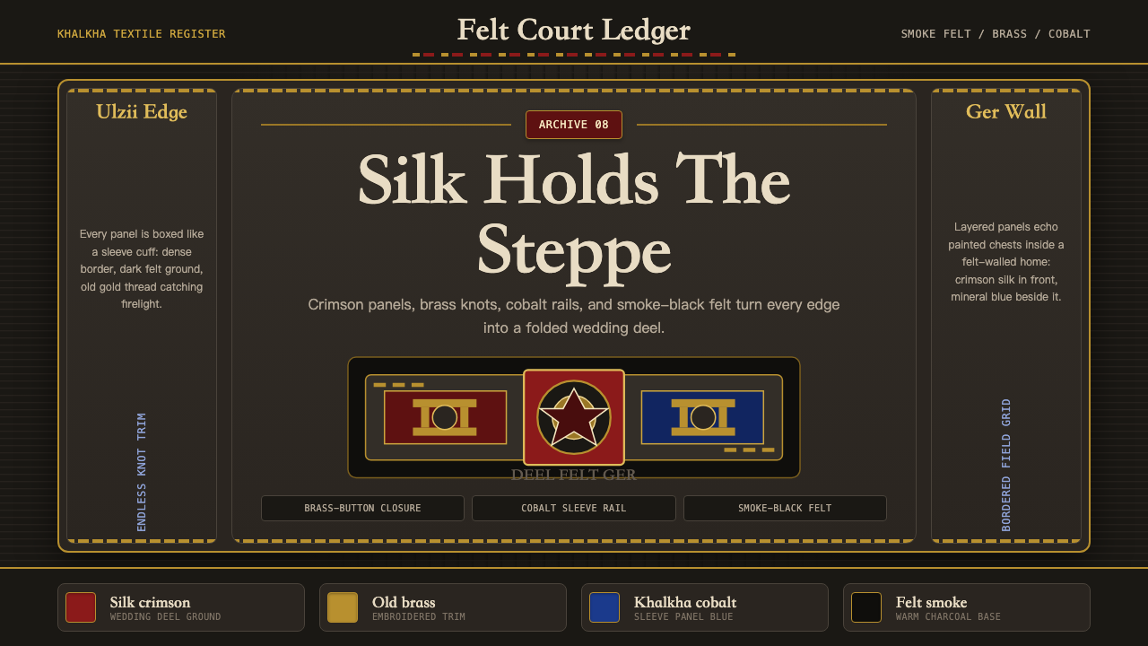 Mongolian Deel & Ger Felt design style — example