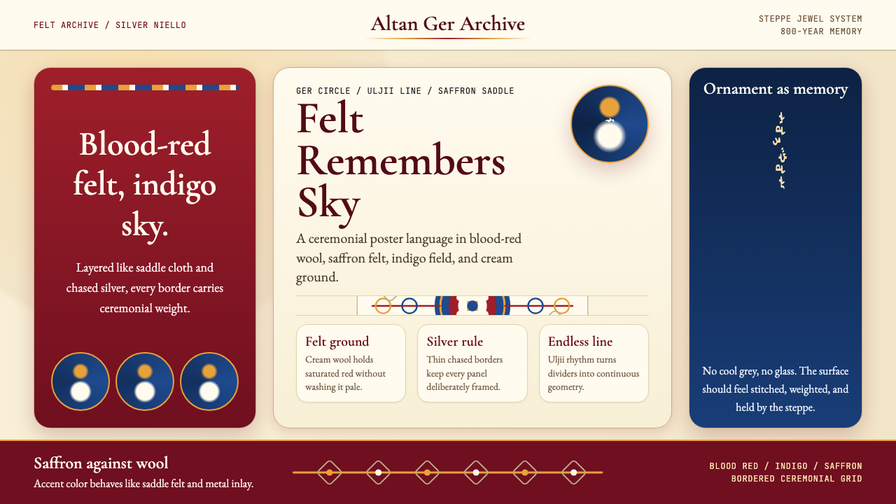 Mongolian Nomadic Steppe design style — example