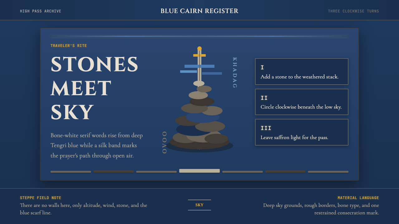 Mongolian Ovoo (Cairn Prayer Site) design style — example