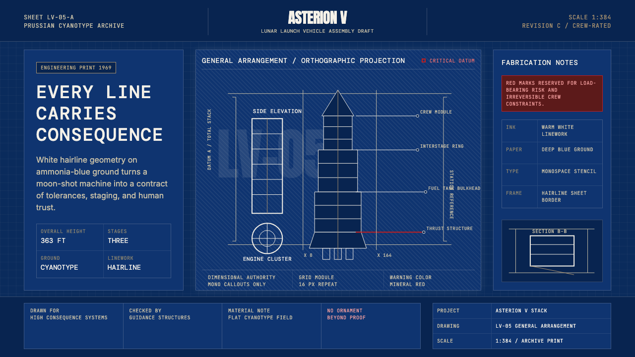 NASA Saturn V Blueprint design style — example