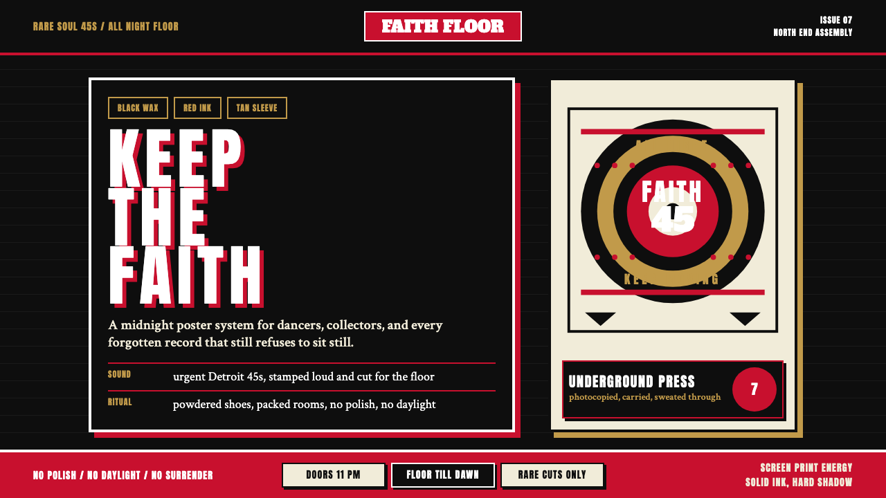 Northern Soul Wigan (1970) design style — example