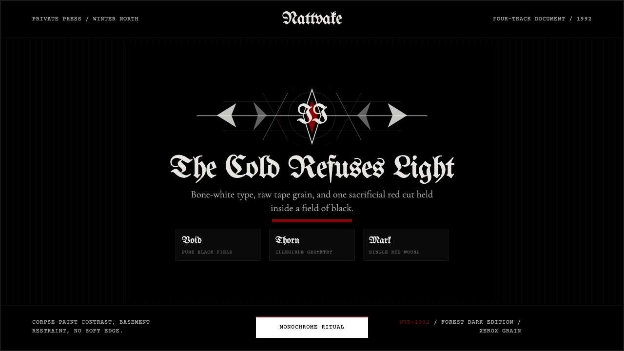 Norwegian Black Metal (1992) design style — example