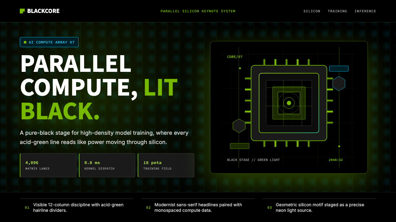 NVIDIA GPU Green-Black design style — example