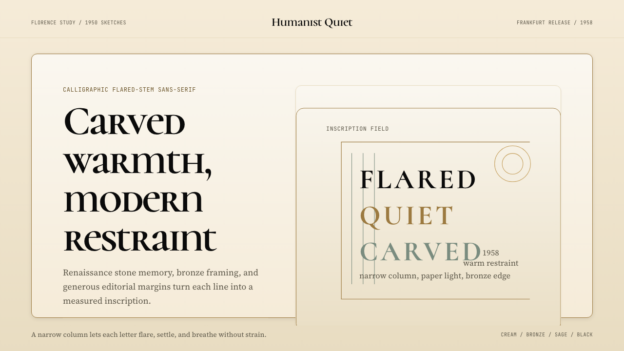 Optima (Hermann Zapf, 1958) design style — example