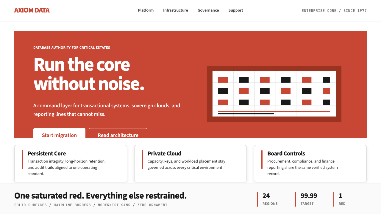 Oracle Corporate Red design style — example