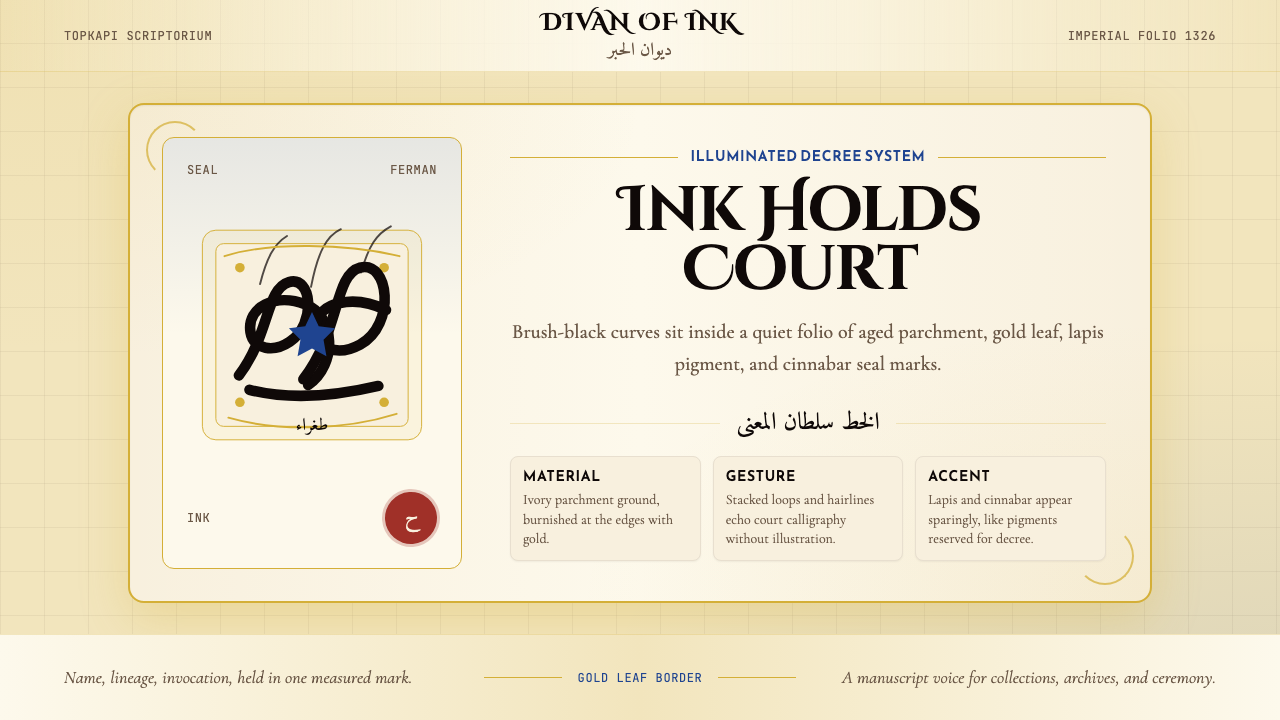 Ottoman Tughra Calligraphy design style — example