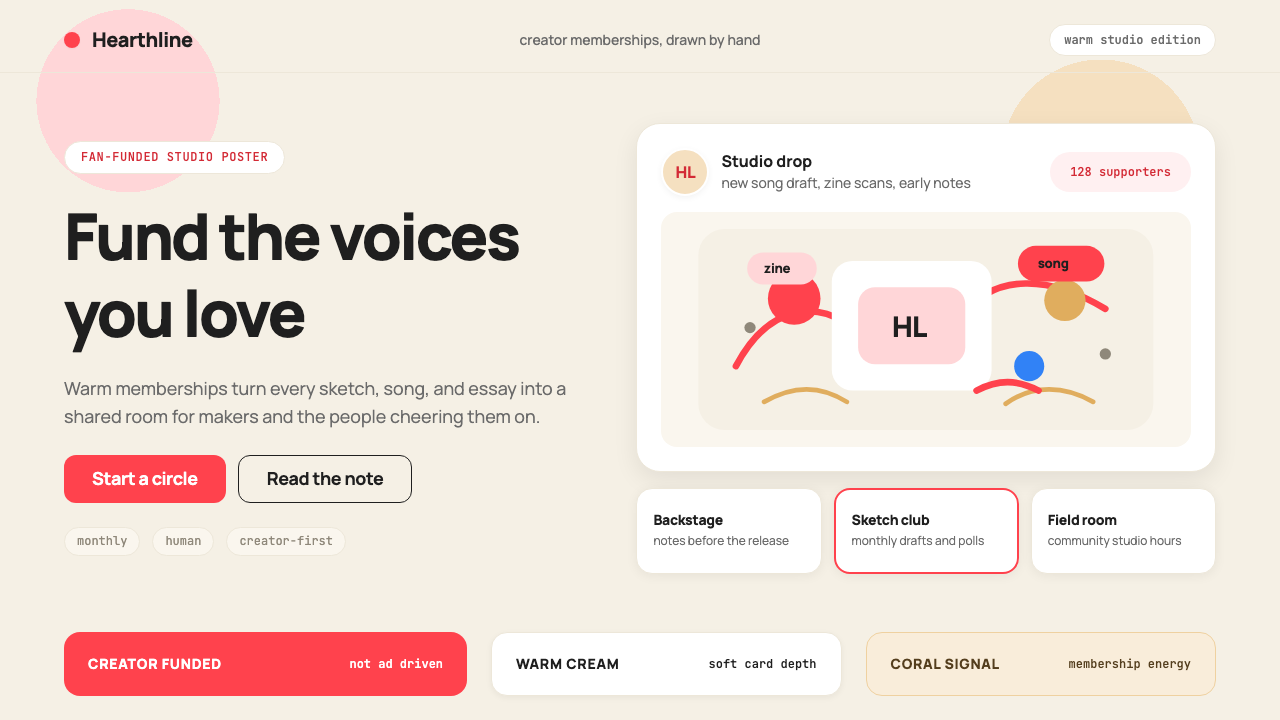 Patreon 2017 design style — example