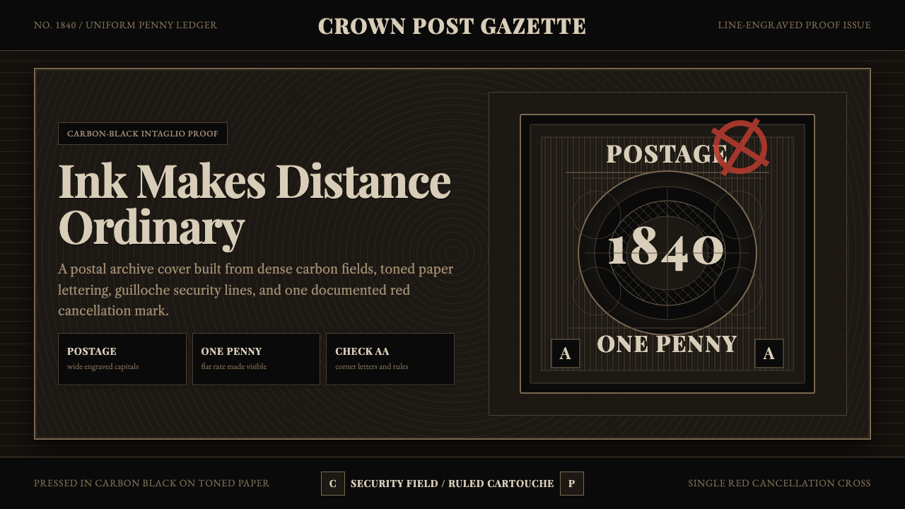 Penny Black Stamp design style — example