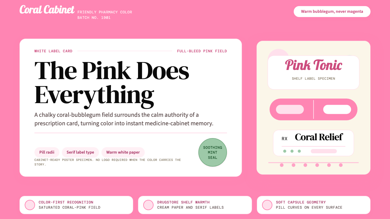 Pepto-Bismol Pink (1901) design style — example