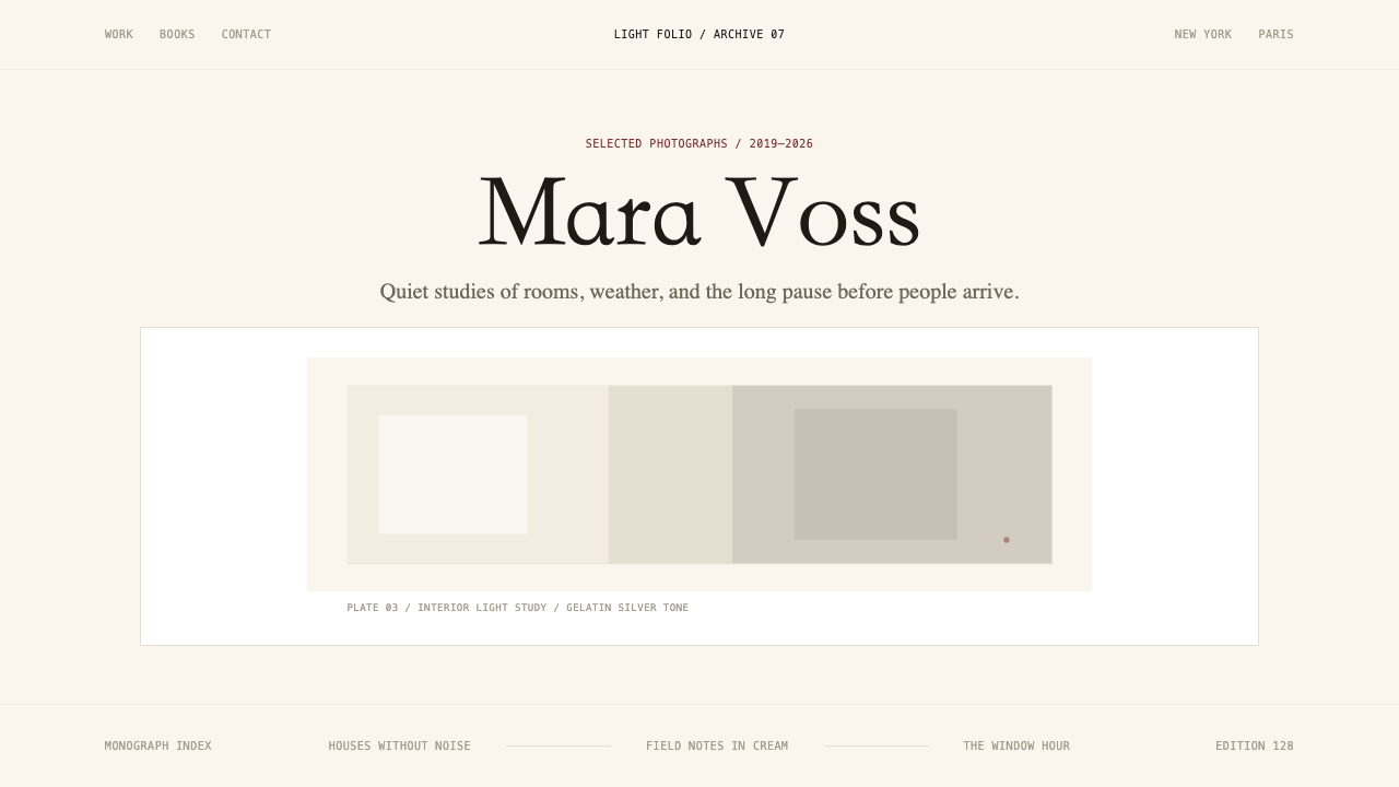 Photographer Light Folio design style — example