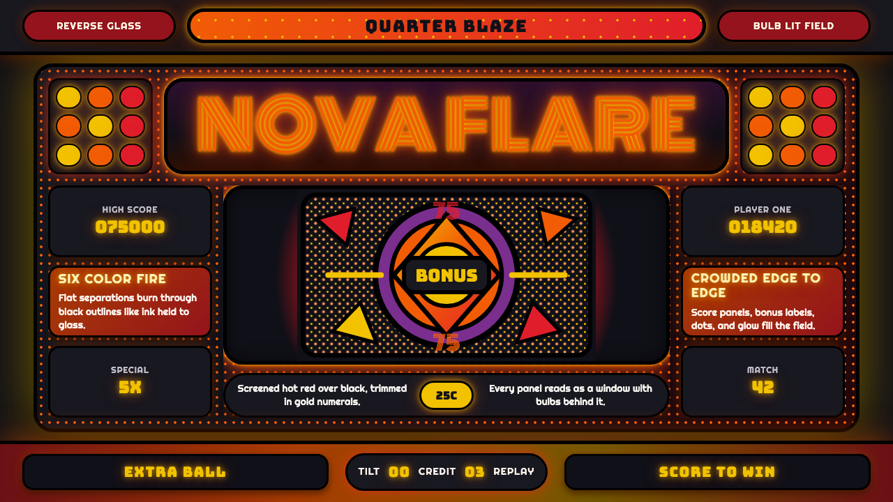 Pinball Backglass design style — example