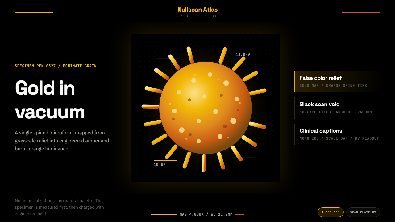 Pollen Micrograph design style — example