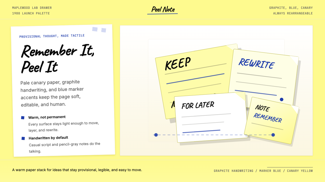 Post-it Canary Yellow (1980) design style — example