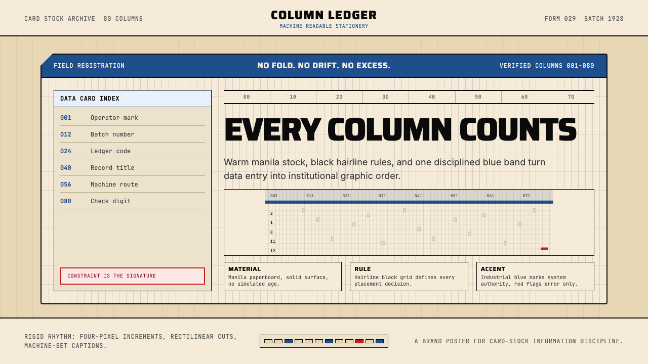 IBM Punchcard 029 (1928) design style — example
