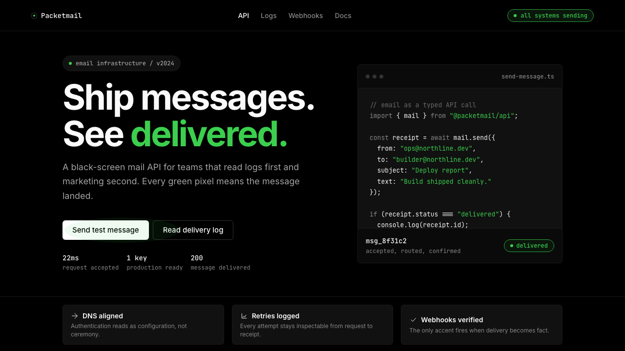 Resend 2024 design style — example