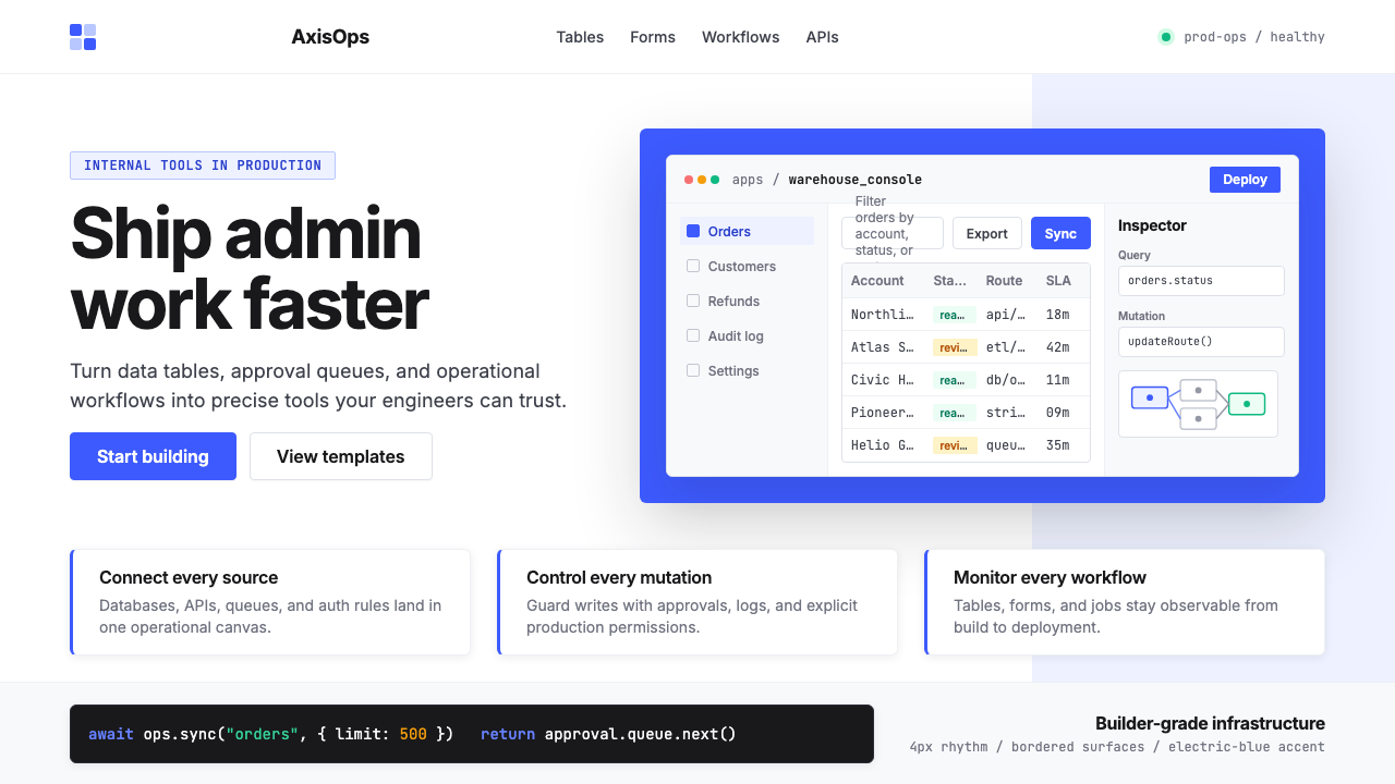 Retool Internal-Tools Red design style — example