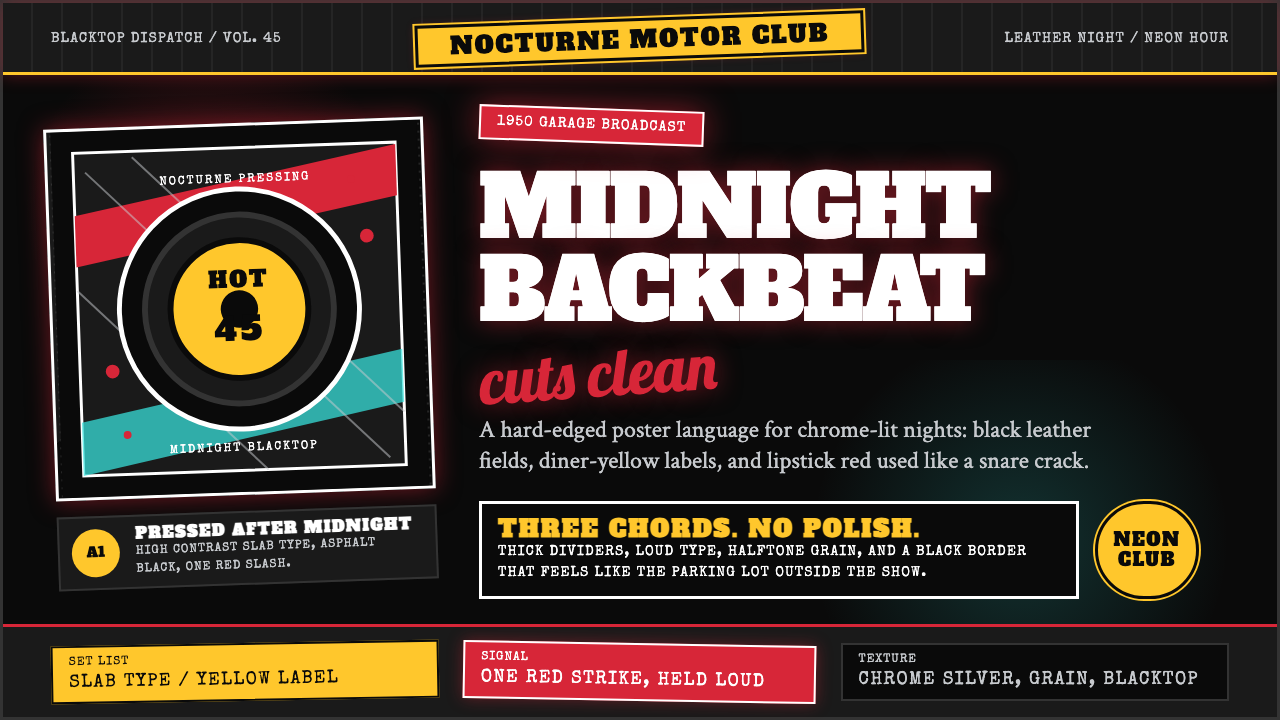 Rockabilly Greaser (1950) design style — example