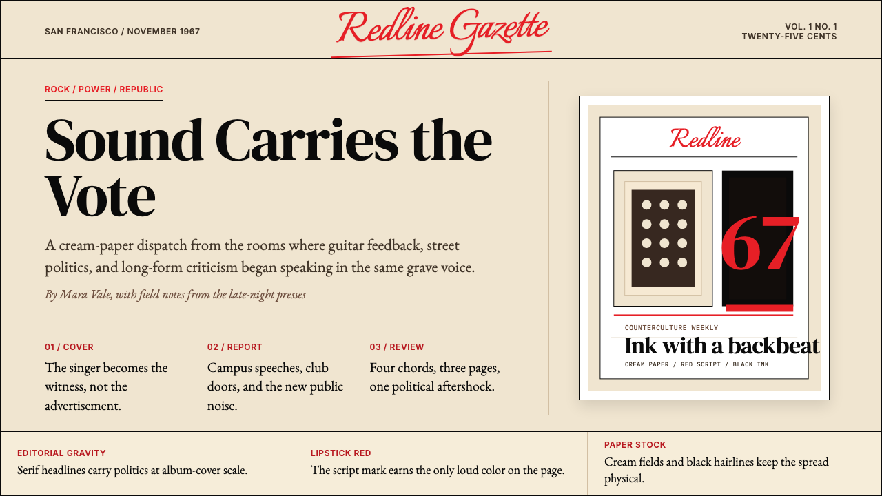 Rolling Stone Magazine design style — example