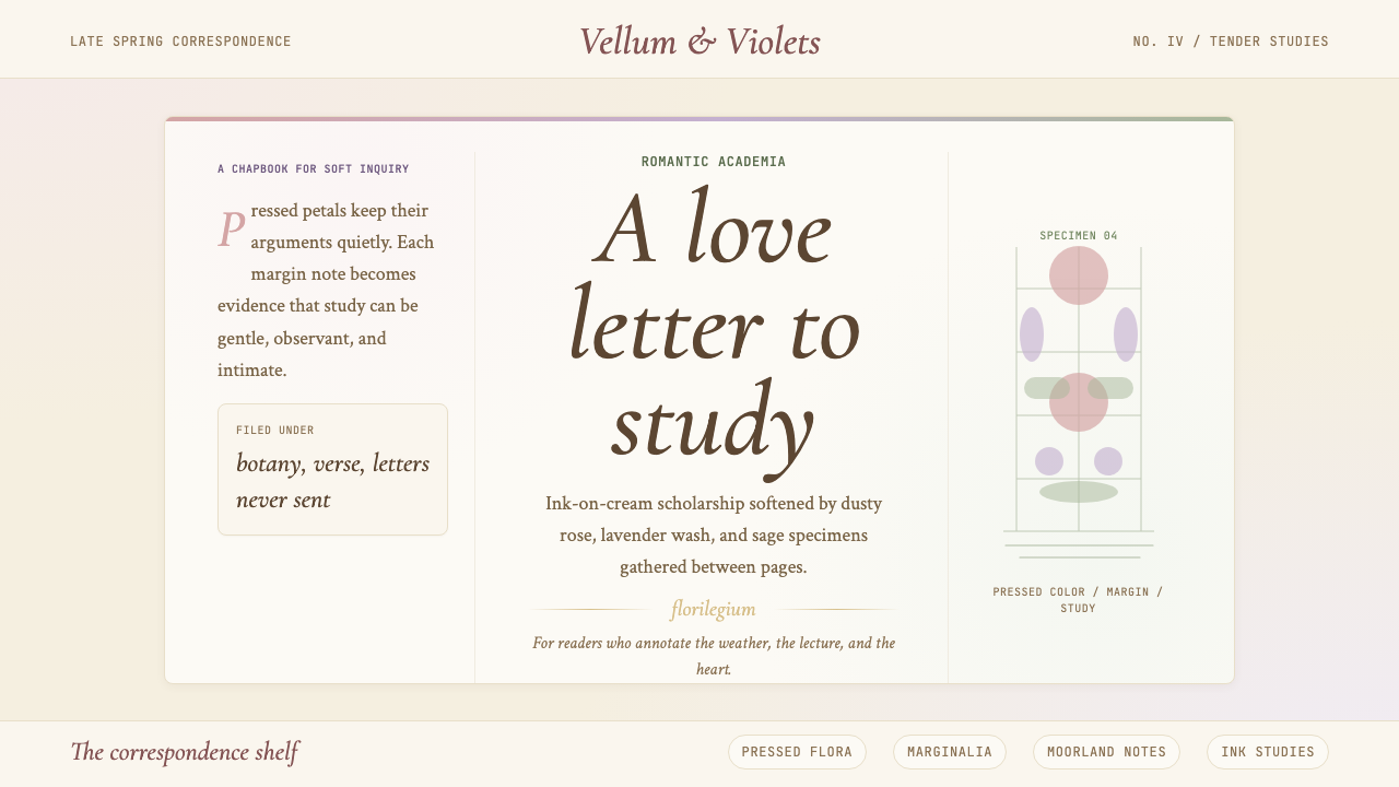 Romantic Academia design style — example