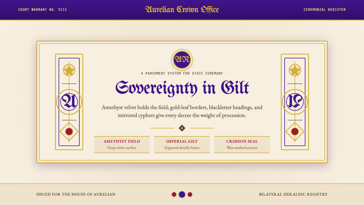 British Royal Monarchy design style — example