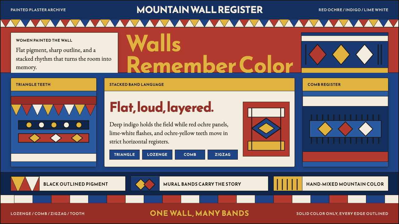 Saudi Asiri Qatt Wall Painting design style — example
