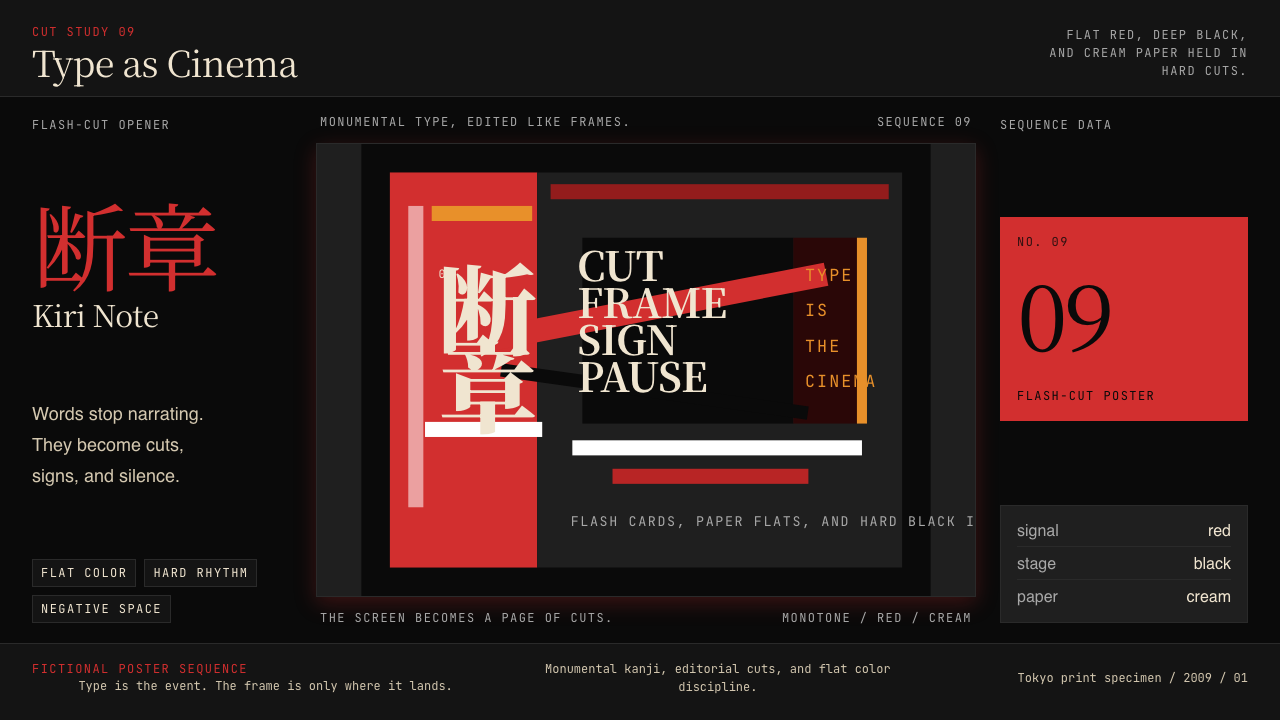 SHAFT Monogatari Typography design style — example