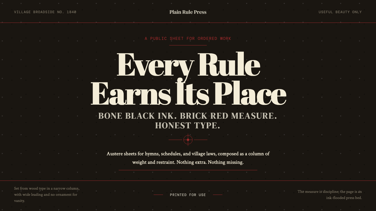 Shaker Broadside Print design style — example