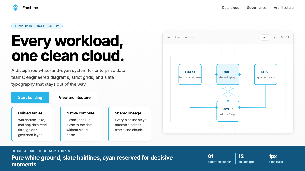 Snowflake Data Cloud design style — example