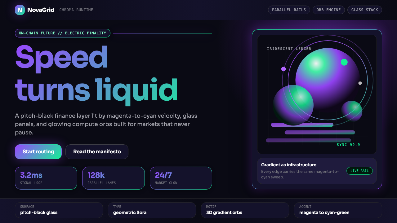 Solana (Magenta Gradient) design style — example