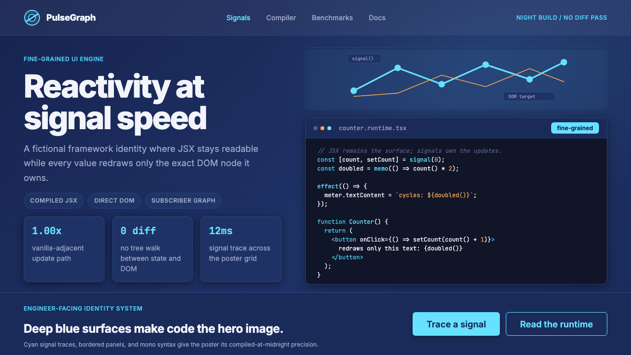 SolidJS Reactive Framework design style — example