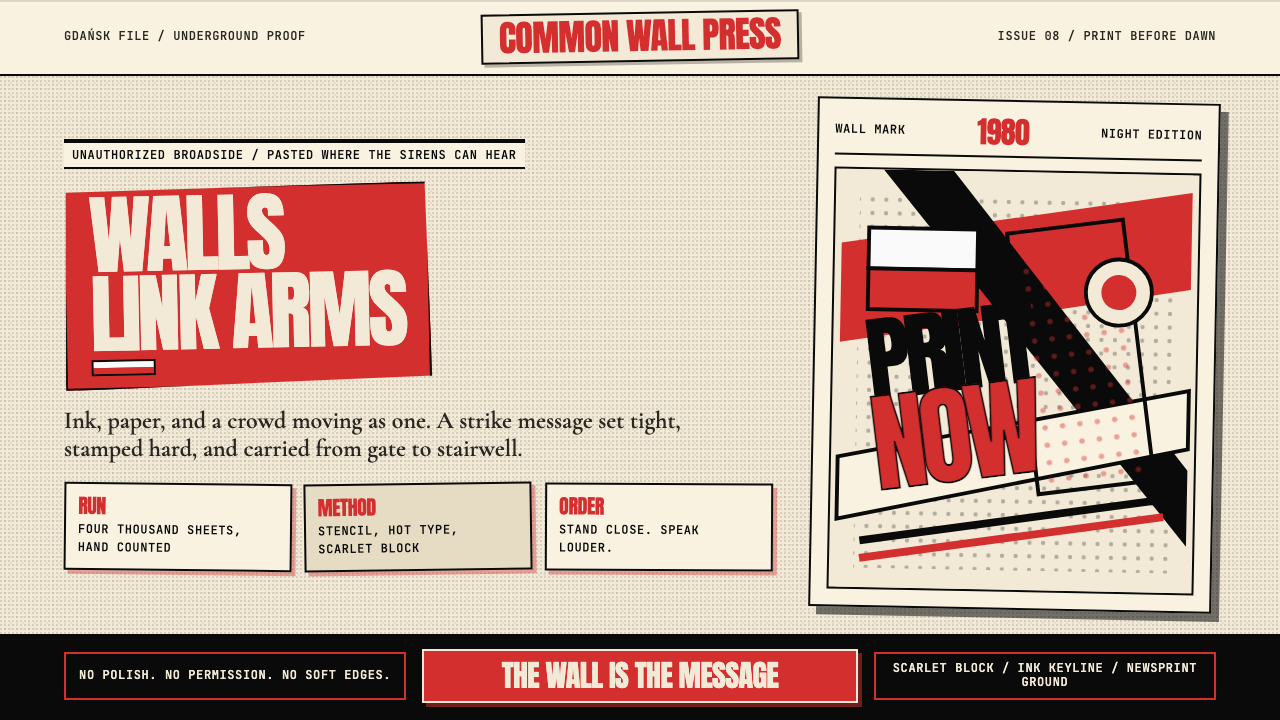 Solidarność Poland 1980 design style — example