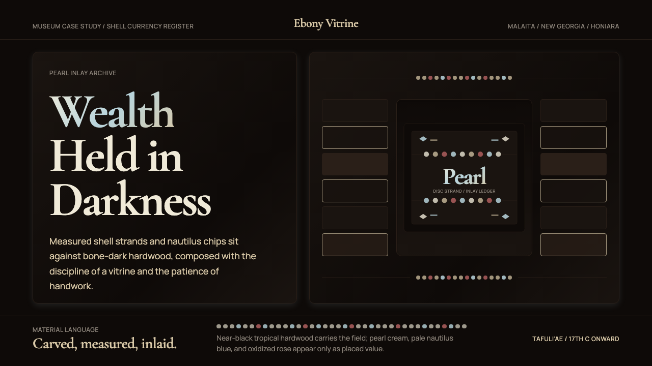Solomon Shell Money & Pearl Inlay design style — example