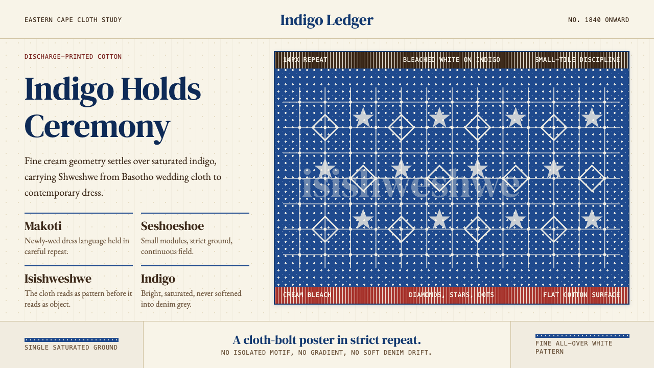 South African Shweshwe Indigo design style — example