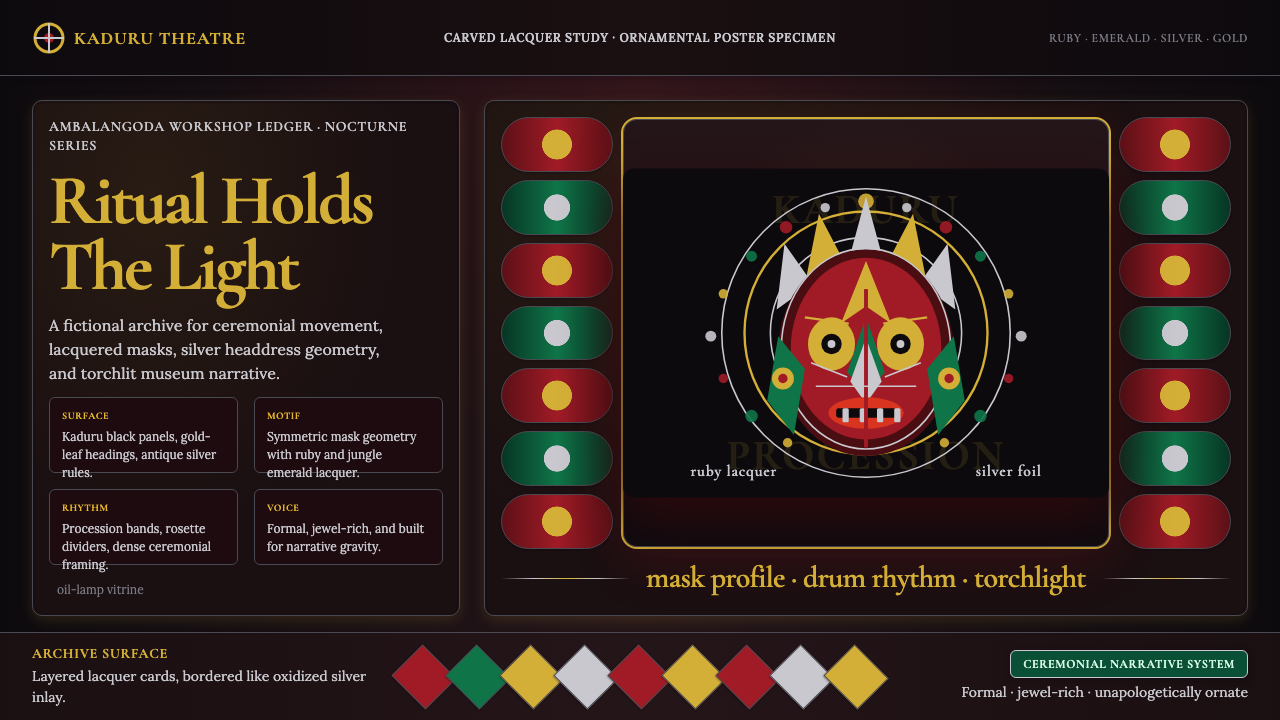 Sri Lankan Kandyan Mask & Dance design style — example