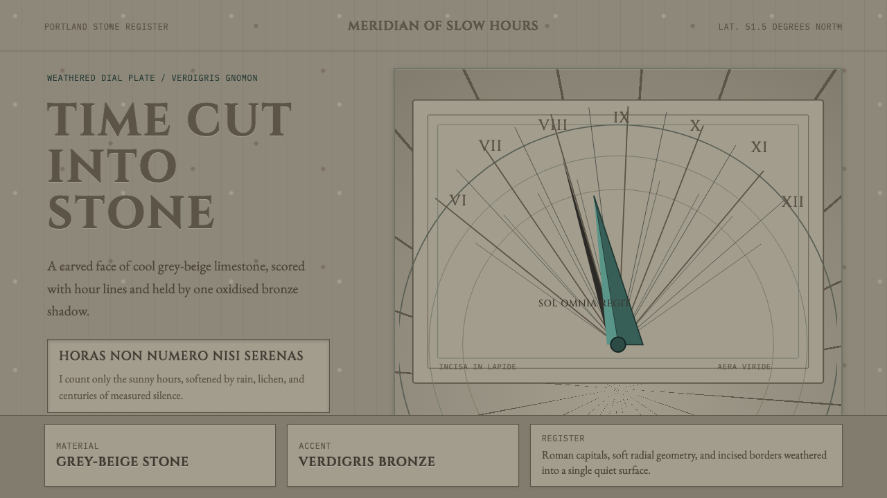Engraved Sundial design style