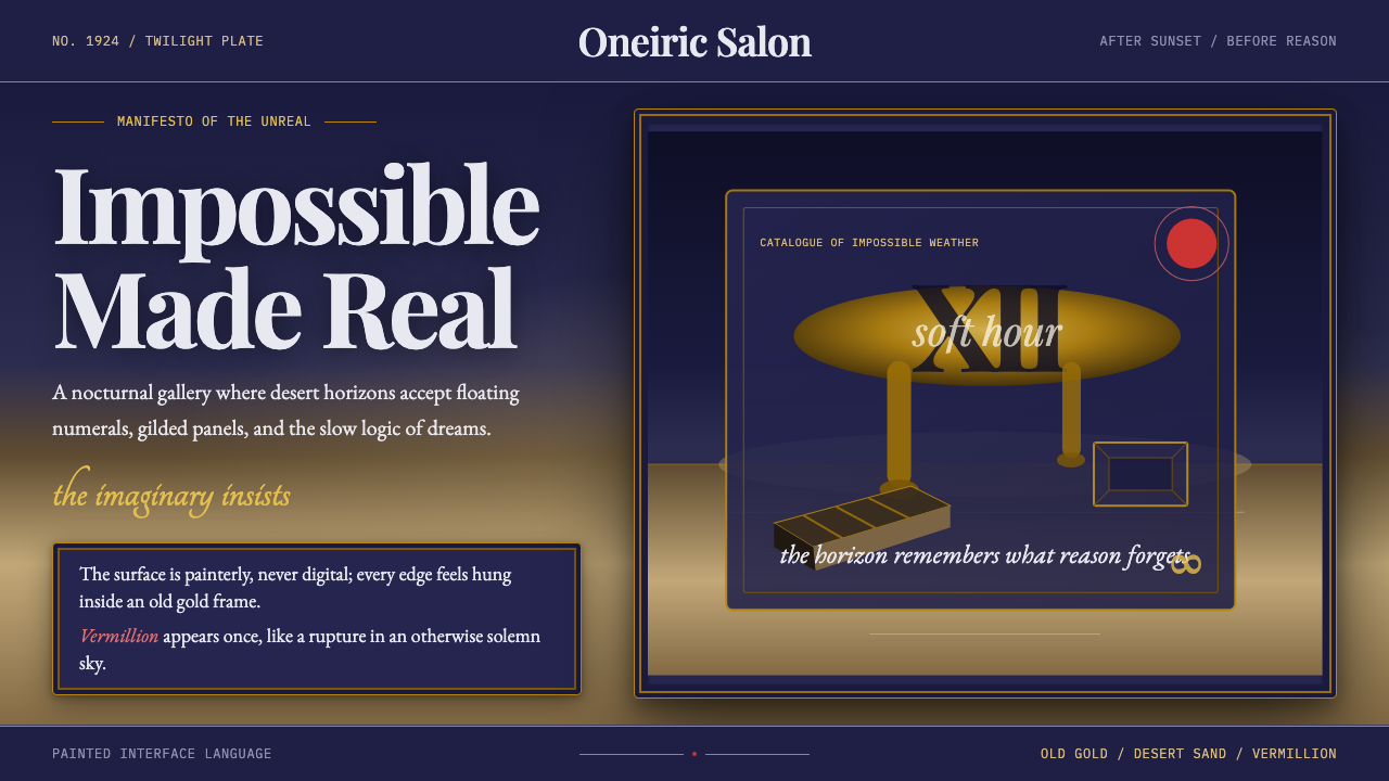 Surrealism (Dalí / Magritte) design style — example