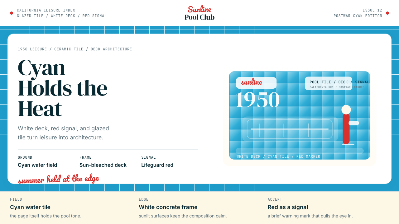 Swimming Pool Vintage Cyan Tile (1950) design style — example