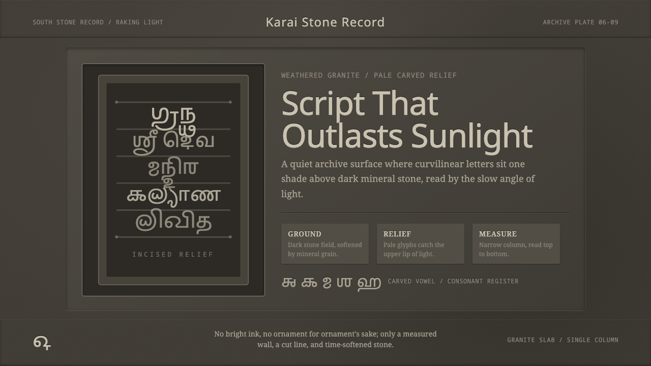 Tamil Grantha Inscription design style