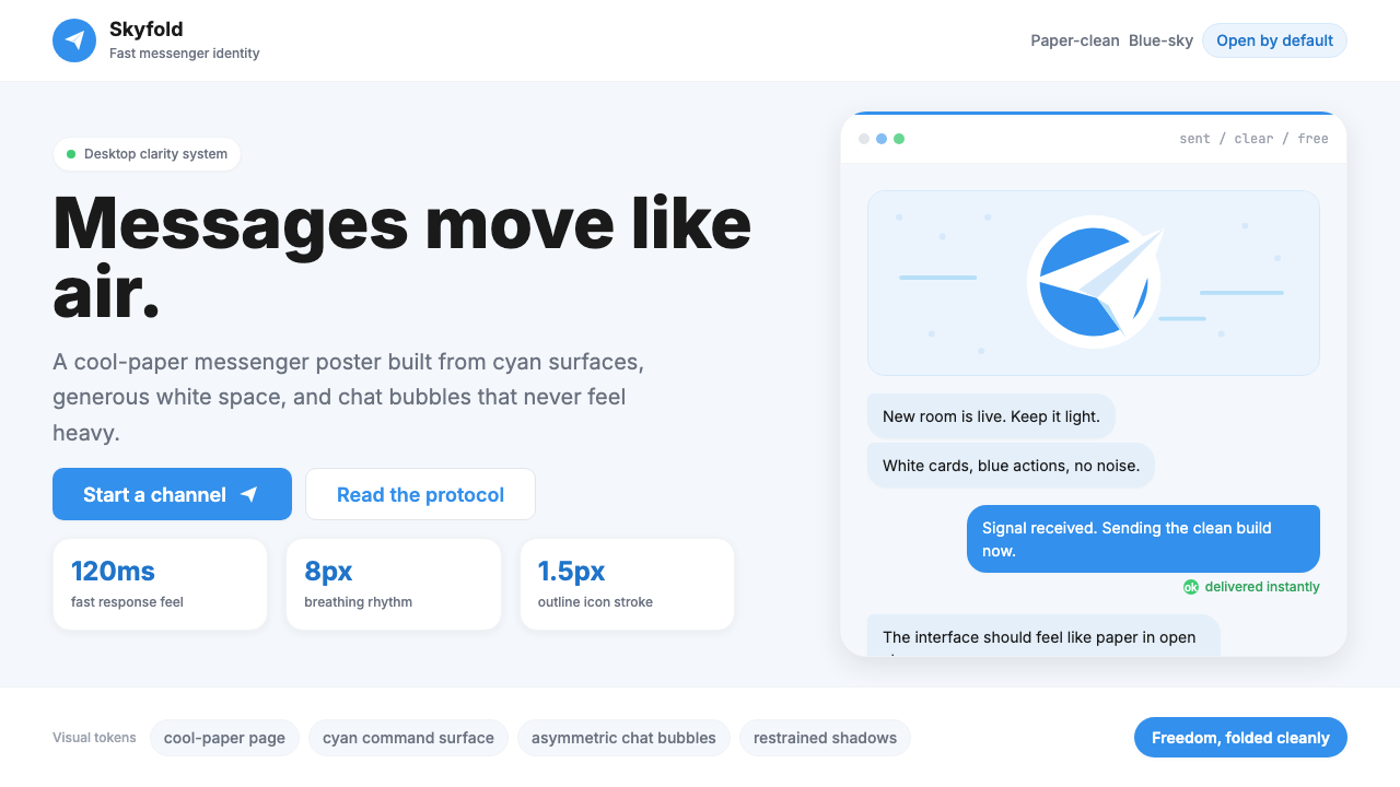 Telegram Blue Paper Plane design style — example
