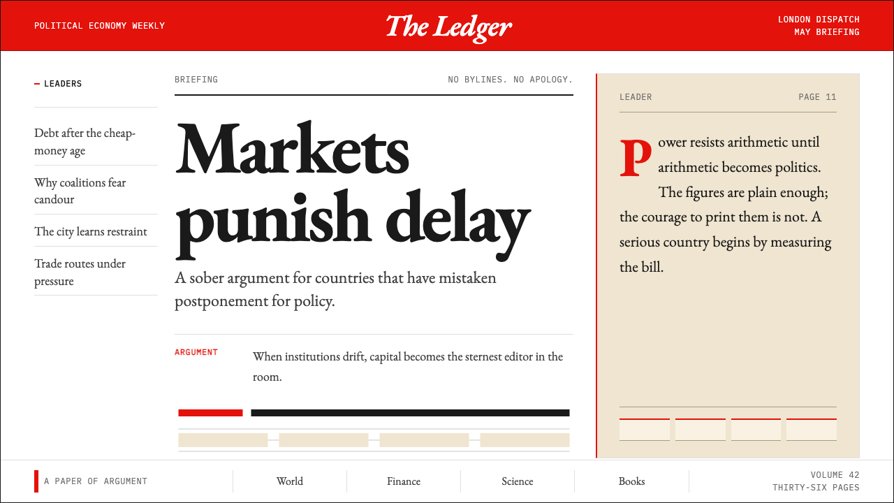 The Economist (Red-Banner) design style — example